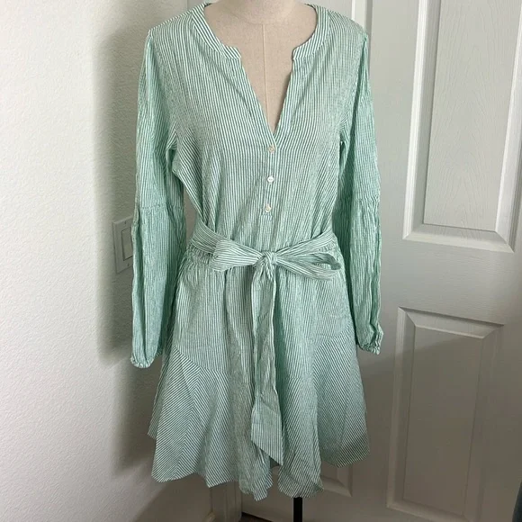 Womens Dresses Lilly Pulitzer Carla Long Sleeve Striped Dress in SPEARMINT Harbor Stripe, Size 12